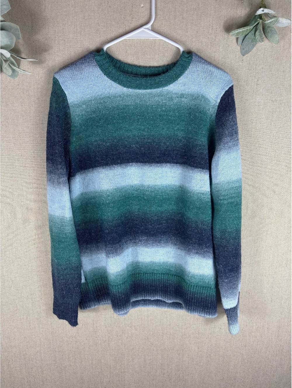 Old Navy > Blue and Green Ombré Cozy Sweater Large